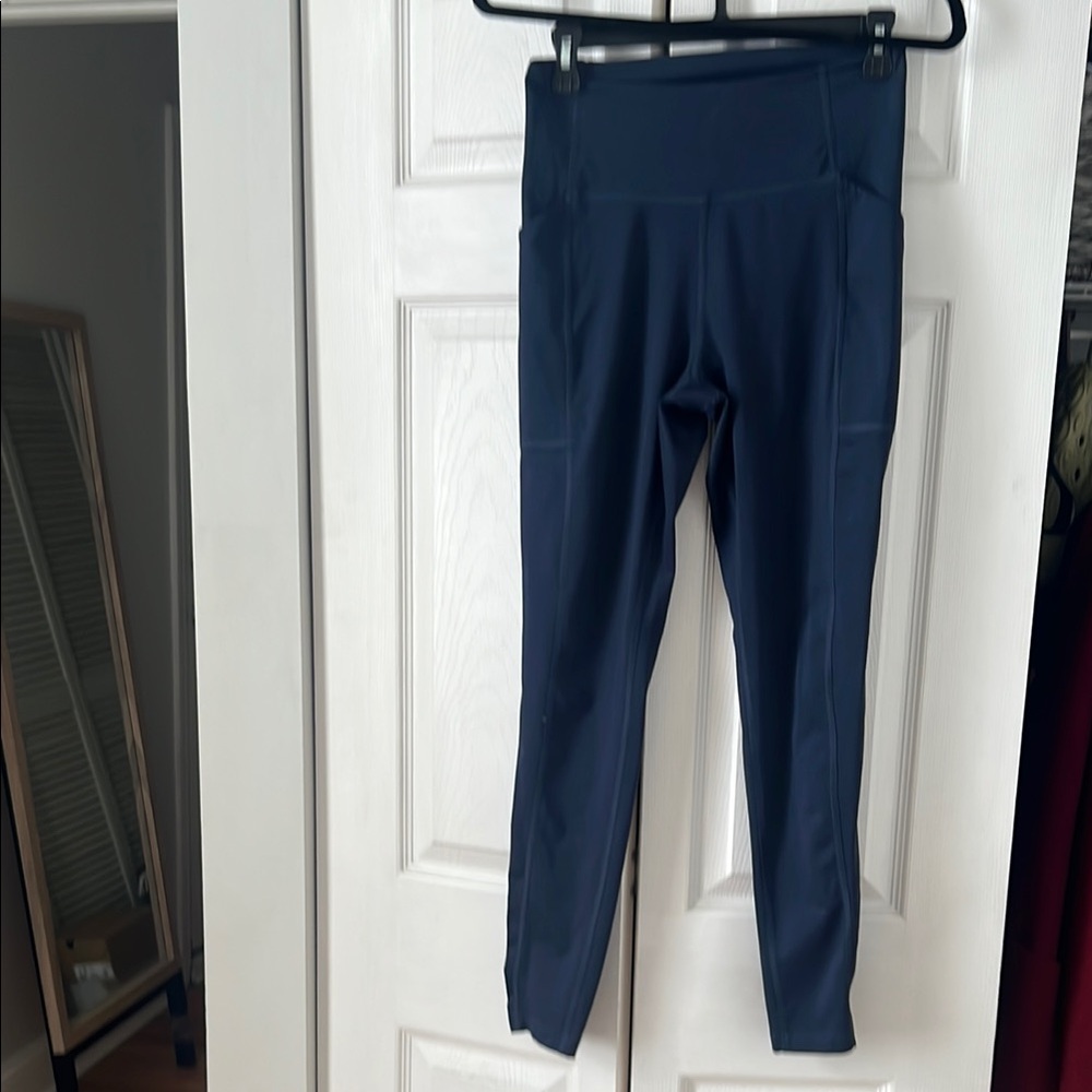 Girlfriend Collective Blue High-Waisted Leggings